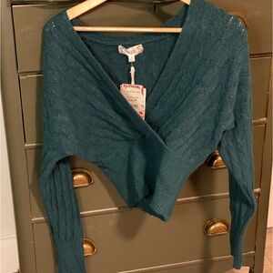 Teal V Neck Sweater